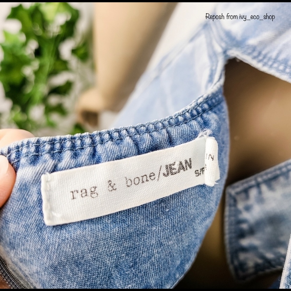 Rag & Bone Denim Romper Tie Up Small - Picture 9 of 9